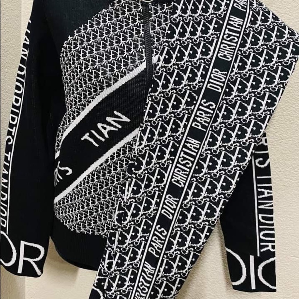 Knitted jogger black and white